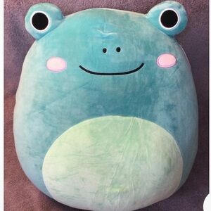 NWT✌️SQUISHMALLLOW✌️Ludwig the Frog >> green & teal happy squishy